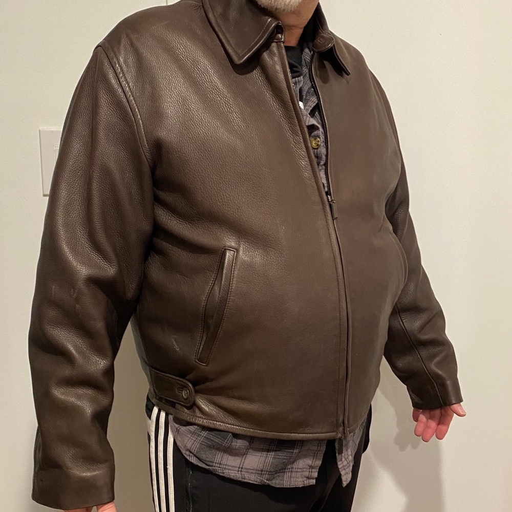 Donna Karan brown leather men’s jacket